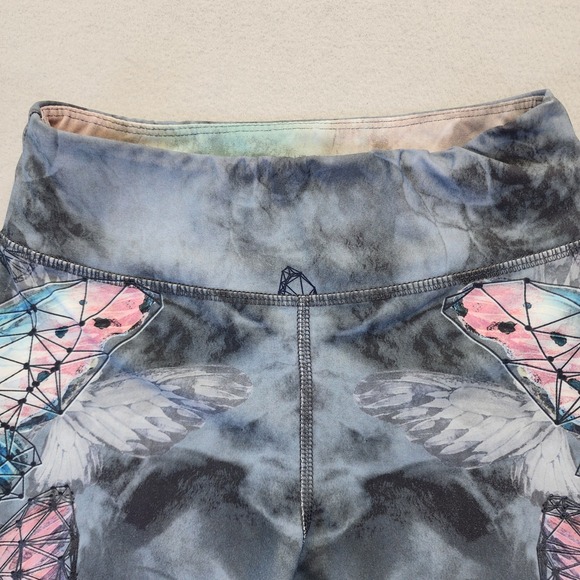 Evolution and Creation Butterfly Print Leggings Blue Geometric Yoga Pants Small - Picture 3 of 9